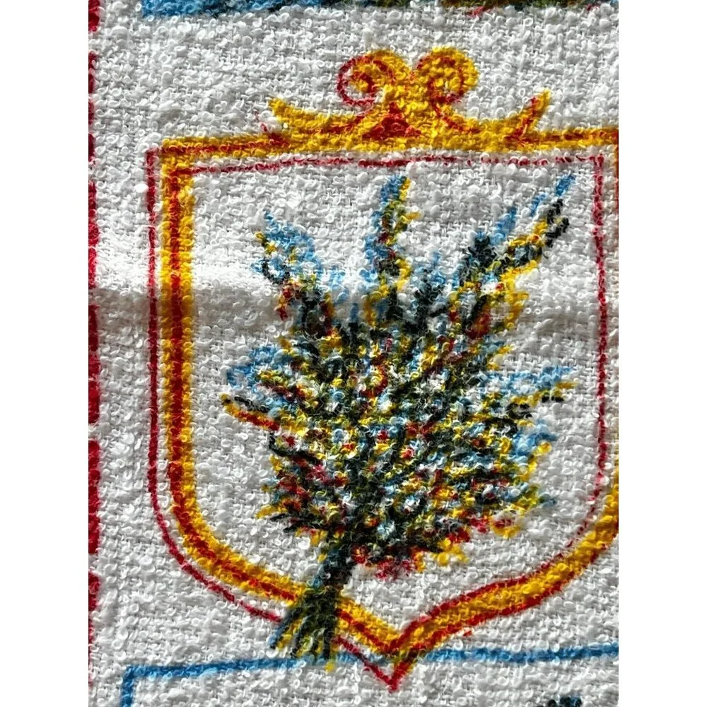Vintage Scottish Souvenir Tea Towel With Lion Rampant Design & Bonnie Scotland